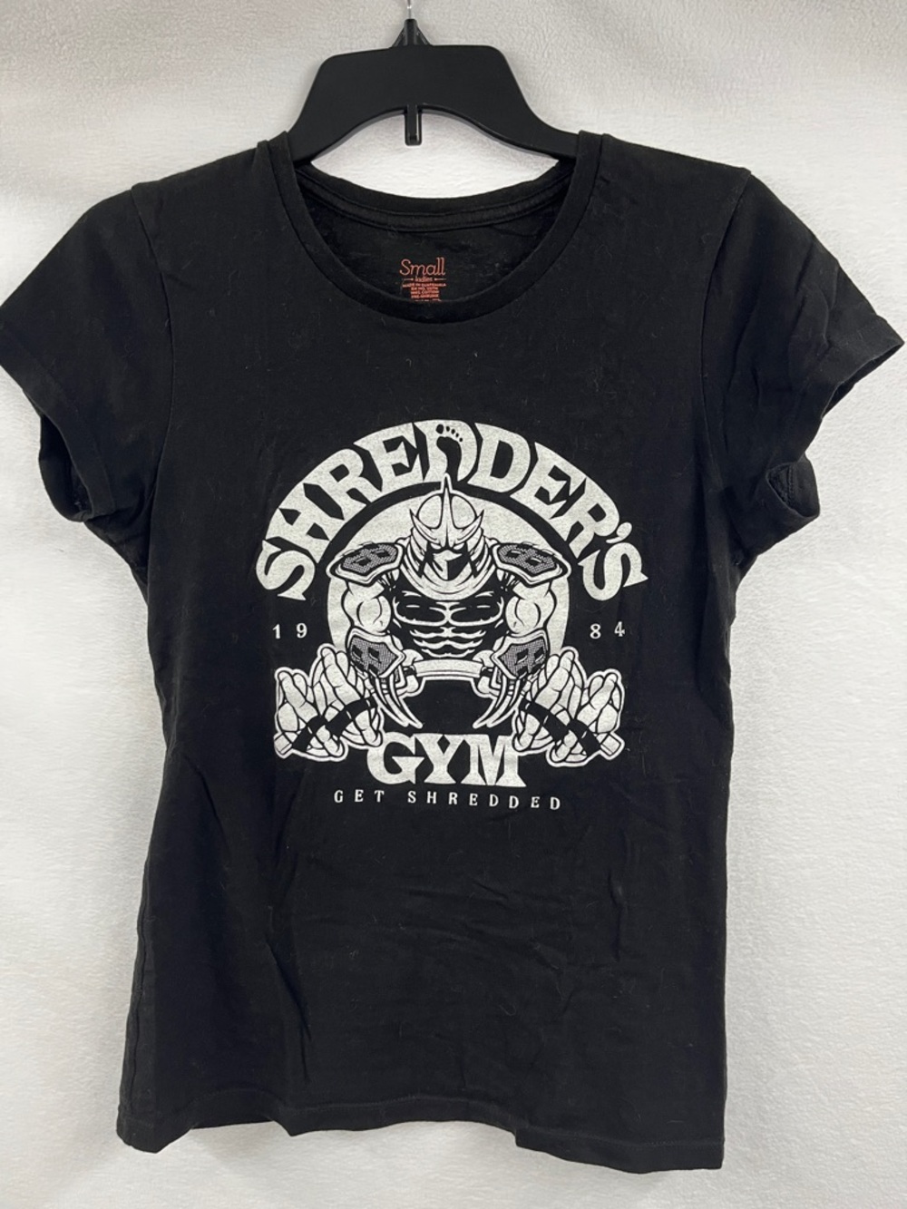Shredder's Gym Graphic Tee - Black with White Print